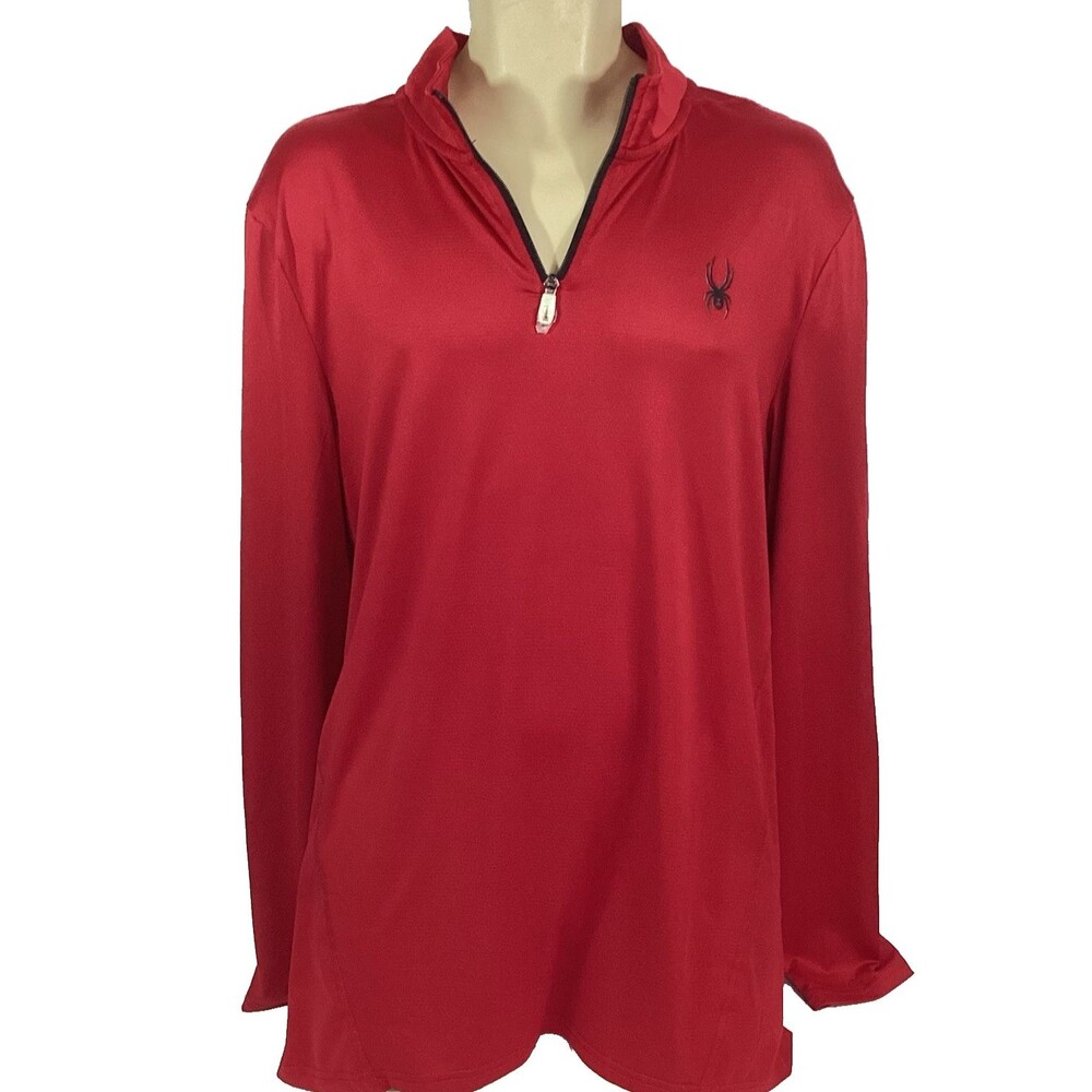 Spyder Active ProWeb Quarter-Zip Pullover Mens Sz XL Crimson Red Lightweight NWT